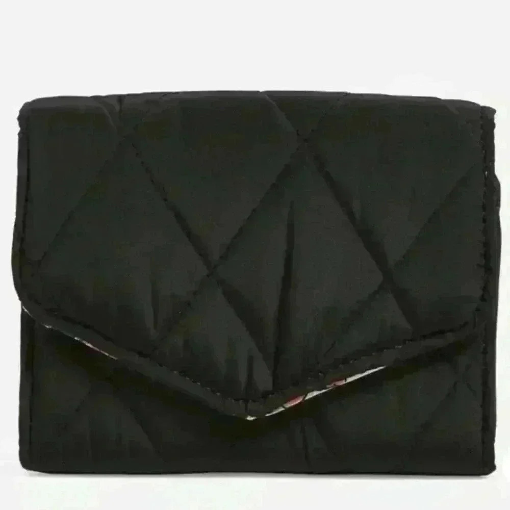 Vera Bradley Ultralight RFID Mini Tri-Fold Wallet in Black NWT